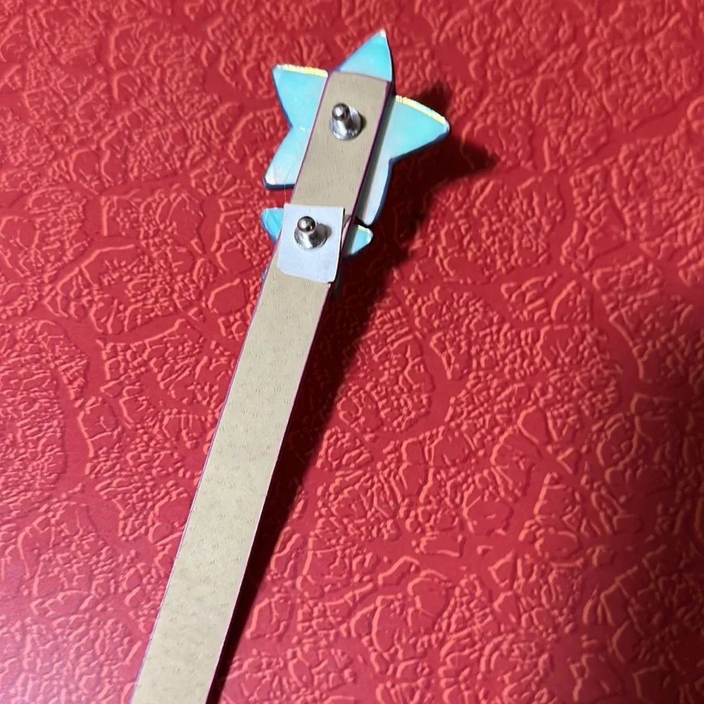 Belt Pink shiny Star thin belt for girls -  man made materials adjustable